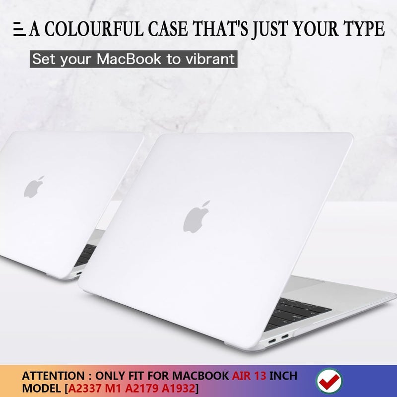 CISSOOK Matte Clear Hard Shell Cover for MacBook Air 13 Inch M1 Case 2020 2021-2018 Release Model A2337 M1 A2179 A1932 with Touch ID, Plastic Hard Case for Air 13" with Keyboard Cover Screen Protector - Image 3